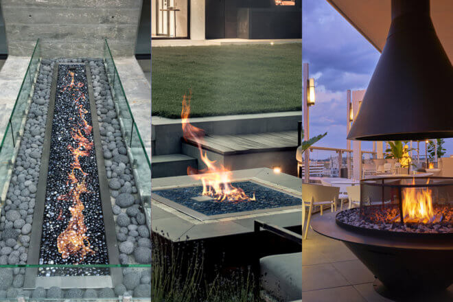 Comparison of a Montigo Commercial Linear, Square, and Round Firepit