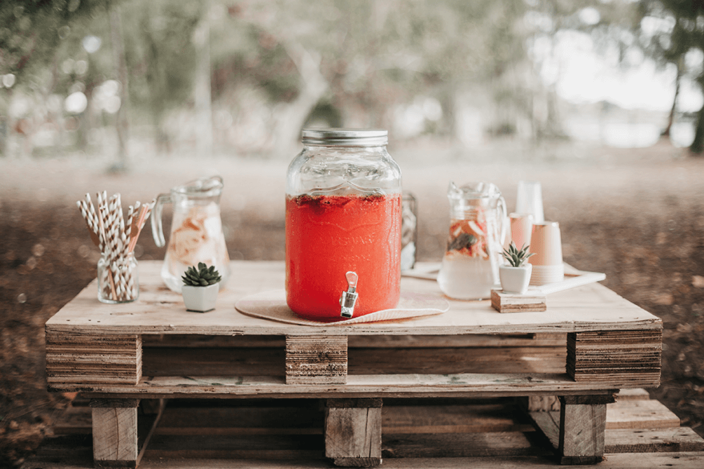 Backyard entertaining drinks