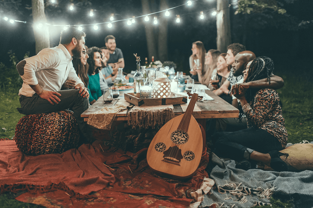 Backyard entertaining seating