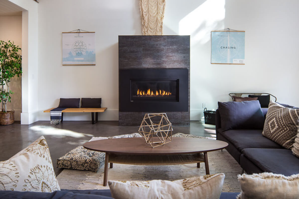 Phenom fireplace installed in a converted church