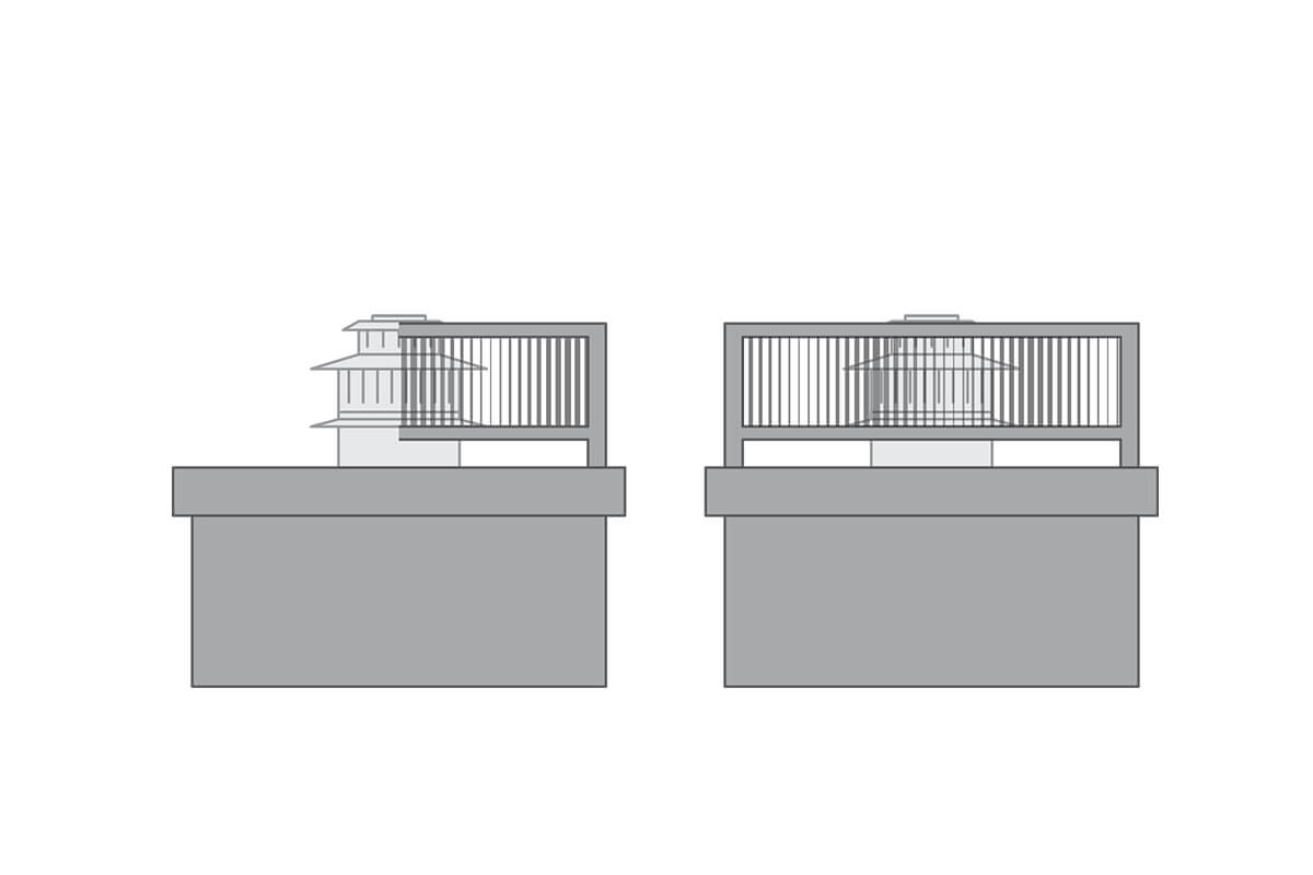 Chimney Shroud with a open top - louvered sides